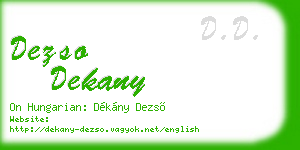 dezso dekany business card