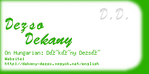 dezso dekany business card